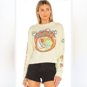 DAYDREAMER The Beach Boys Sunshine Dream Long Sleeve Crop Shirt Size Medium